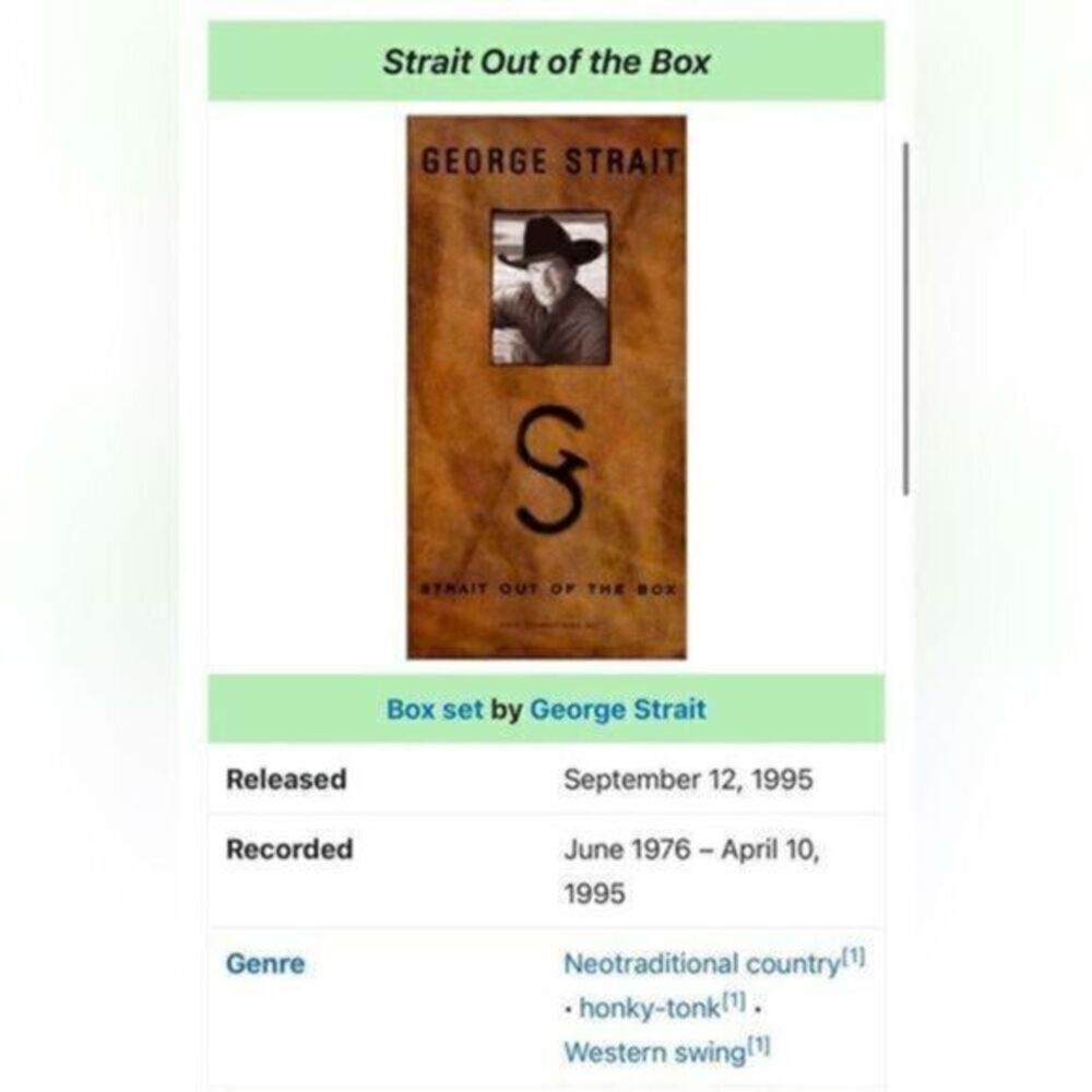 George Strait Out Of The Box 4 CD Collection - Picture 2 of 5